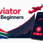 Aviator crash game illustration with plane and Rand symbols